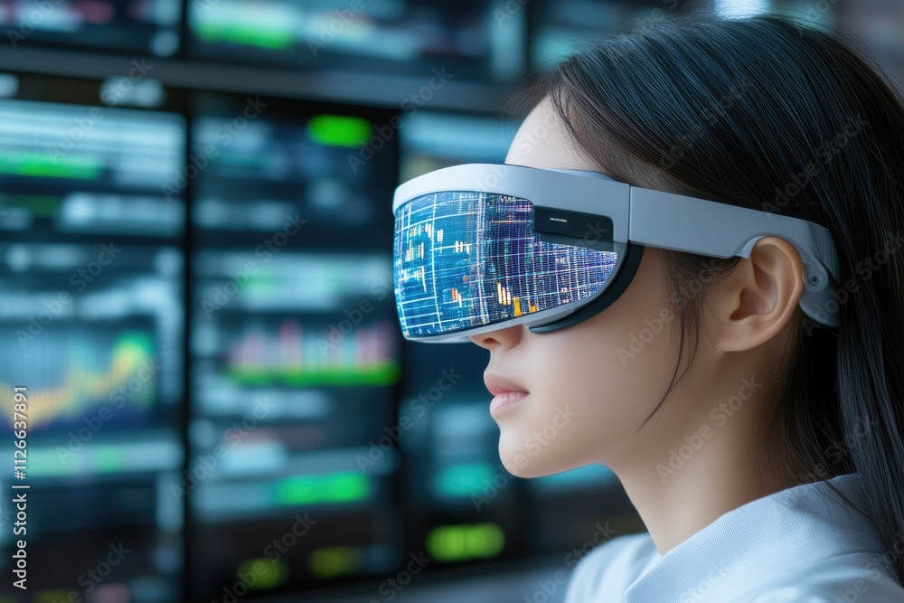 Futuristic Market Forecasts with AR Glasses Futuristic Market Forecasts with AR Glasses