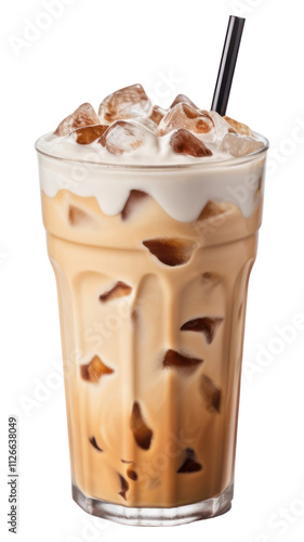 PNG Iced cappuccino milkshake drink cup.