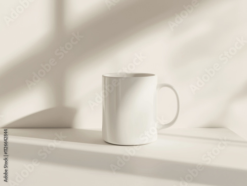 White Mug Mockup: Blank Ceramic Cup for Custom Designs - Isolated on Clean Background