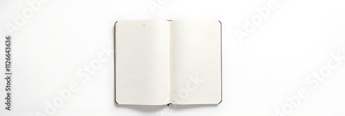 A notebook rests on a plain white surface, its pages filled with scribbled notes and unlined space._00001_ photo