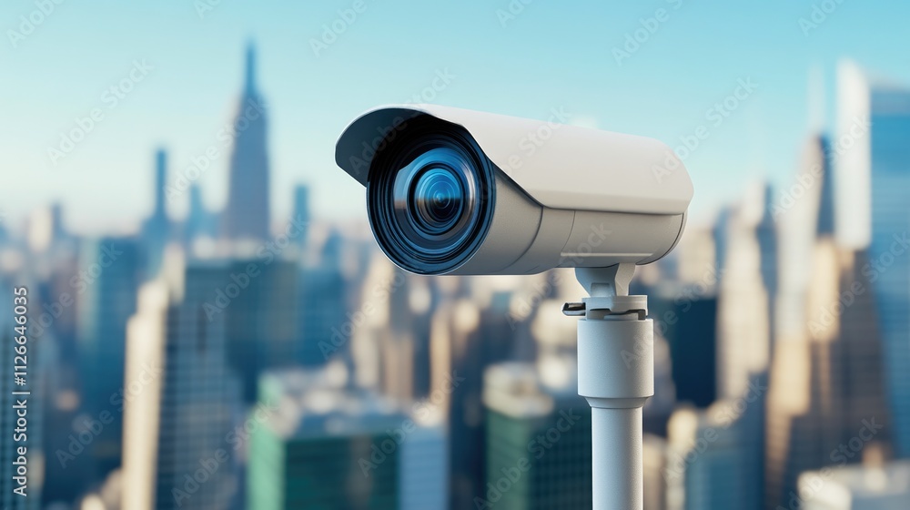 Close-Up View of Security Camera on Rooftop Close-Up View of Security Camera on Rooftop
