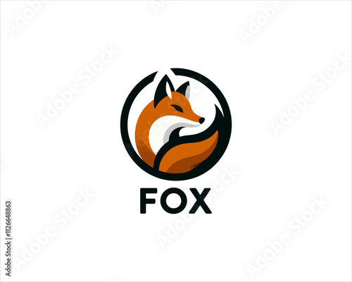 abstract fox logo design