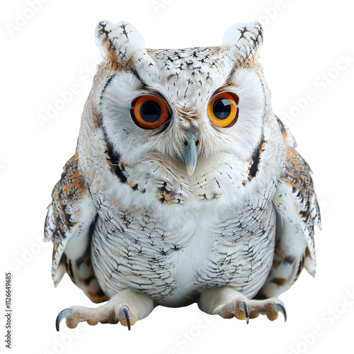 Cute white owl wildlife animal clip art  photo