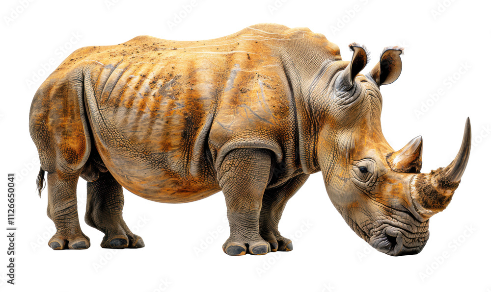 Fototapeta premium Wildlife of brown rhino. Animal clip art