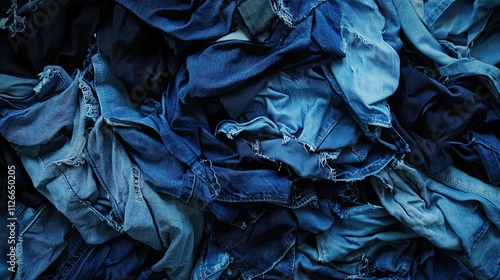 Pile of Denim Scraps