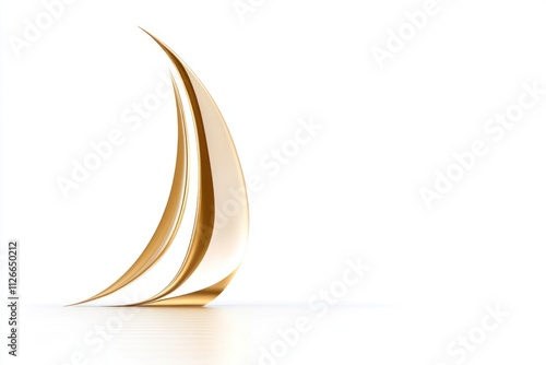 A golden sail emblem captures the essence of marine chartering, representing luxury and nautical adventures. Its sleek design conveys movement and sophistication, ideal for maritime enthusiasts photo