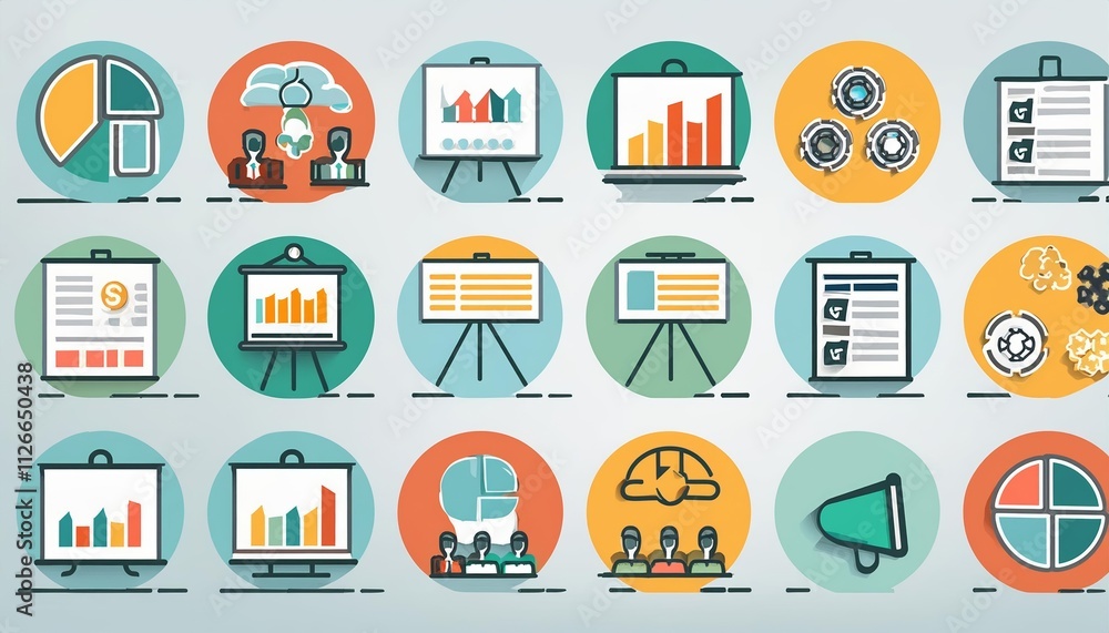 Professional Business Presentation Icon Set for Meetings, Conferences, and Business Plans - Enhance Your Visual Communication with Engaging Graphics Professional Business Presentation Icon Set for Meetings, Conferences, and Business Plans - Enhance Your Visual Communication with Engaging Graphics