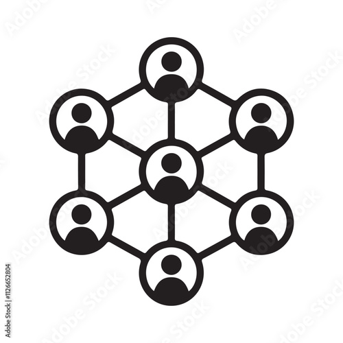 People Network Connection Icon Isolated. Technology. Logo. Vector Illustration, networking line icon, networking modern line style icon