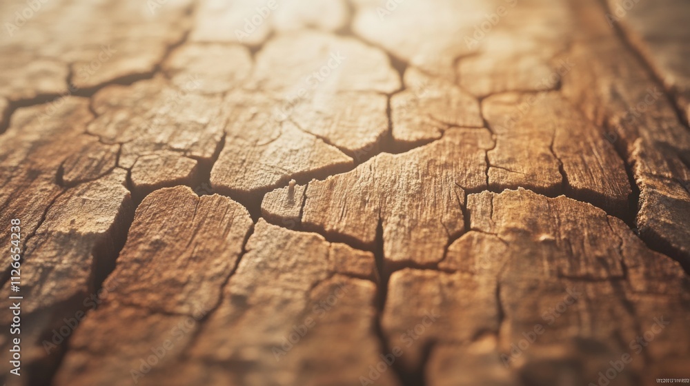 Fototapeta premium close-up of cracked wood texture for natural backgrounds