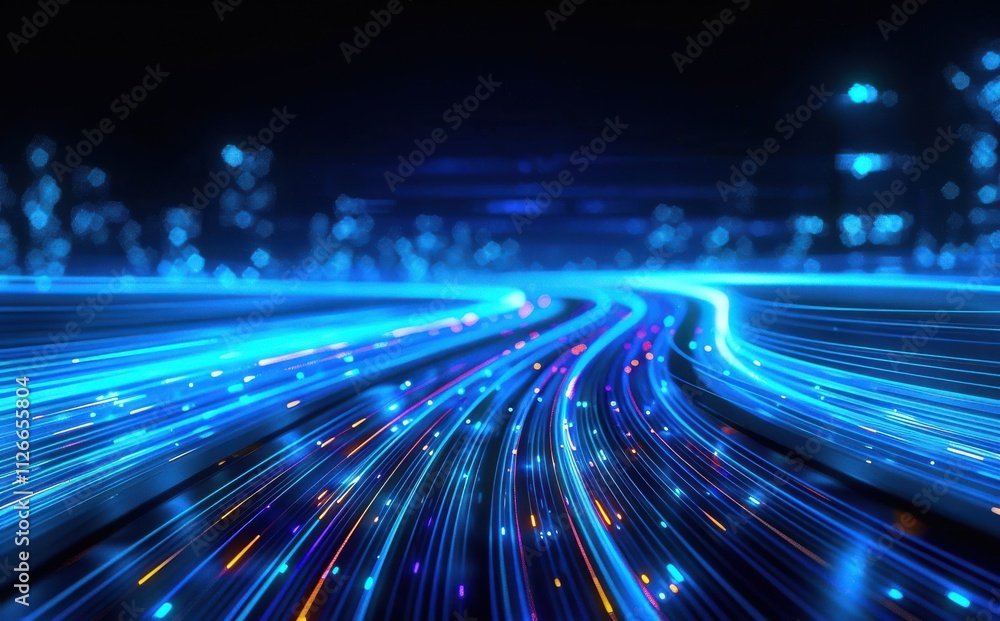 A blurry image of a city street with a car in the middle A blurry image of a city street with a car in the middle