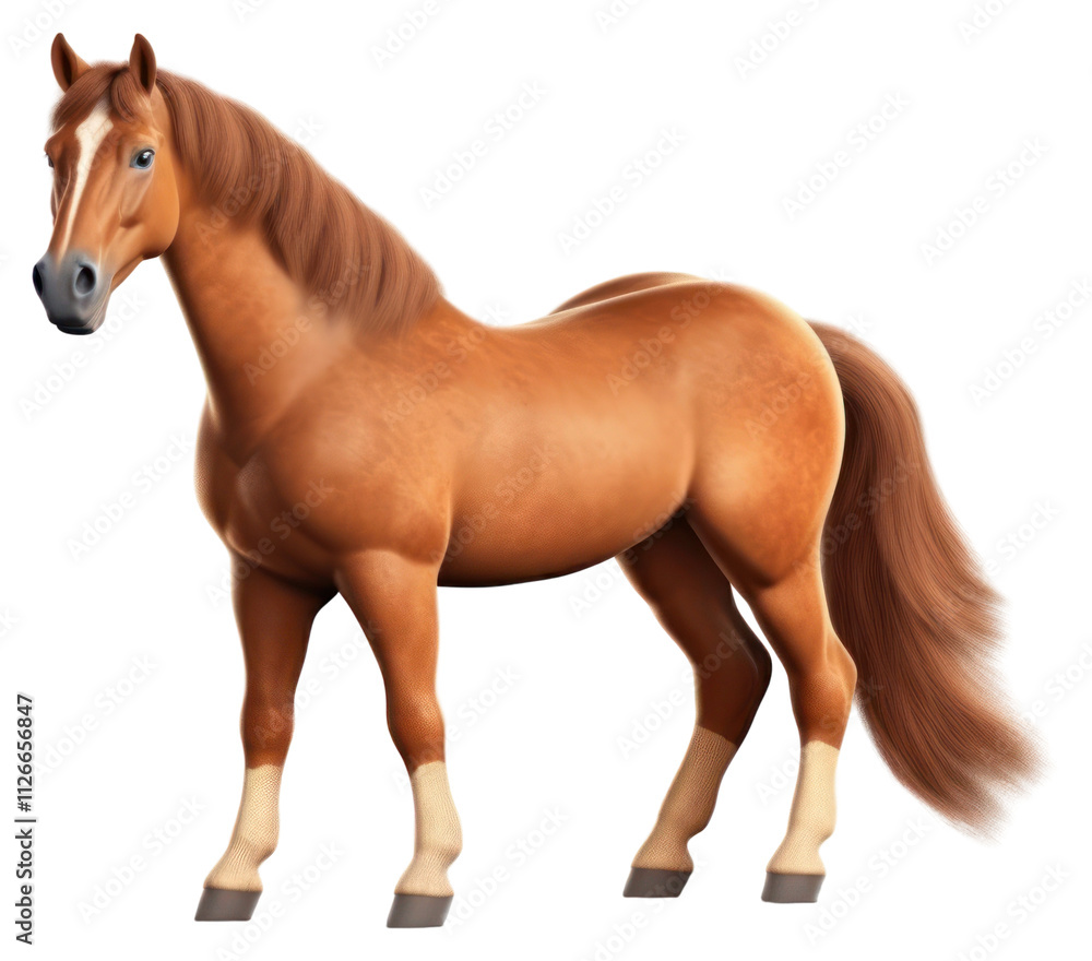 Obraz premium PNG Horse standing cartoon mammal.