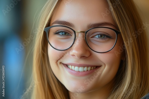 Young Woman Teacher Standing in Classroom with Smile