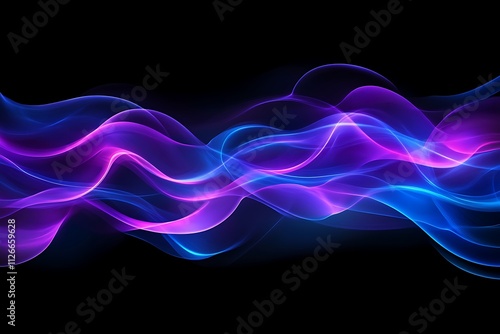 Modern Glowing Wave Design with Purple and Blue Neon Tones