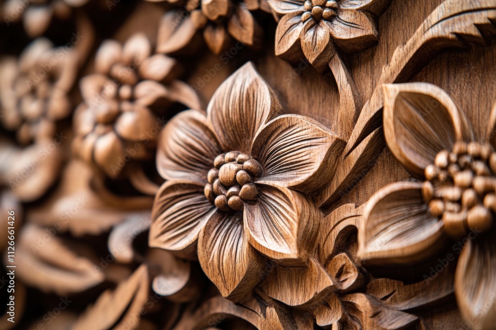 intricate wooden floral carvings for home decor