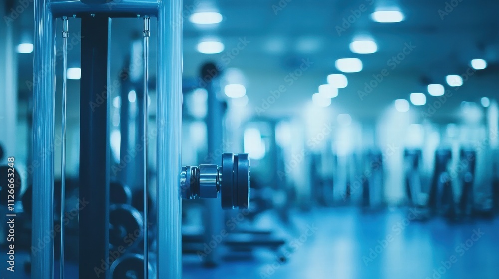 Blurred Gym Interior with Fitness Equipment Blurred Gym Interior with Fitness Equipment