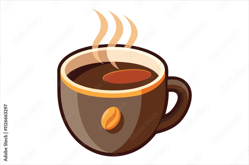 Obraz premium cup of coffee vector, icon vector illustration, cup of coffee silhouette of a cup of coffee isolated on a white background, eps, png, svg, vector,