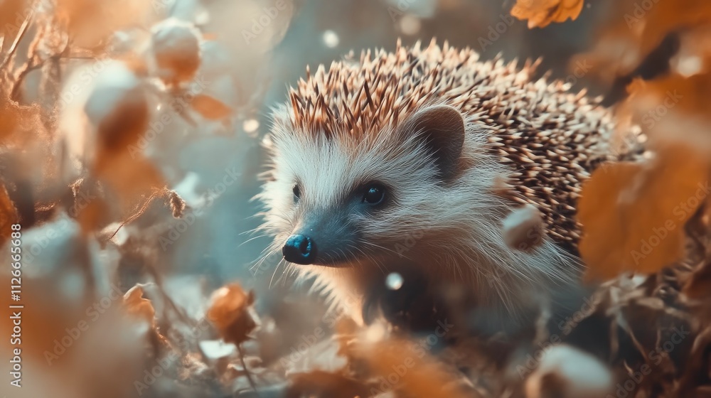 Adorable Hedgehog in Natural Habitat Close-Up Adorable Hedgehog in Natural Habitat Close-Up