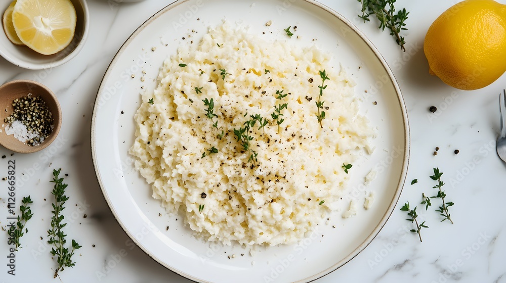 Creamy Cauliflower Mash with Thyme and Pepper Creamy Cauliflower Mash with Thyme and Pepper