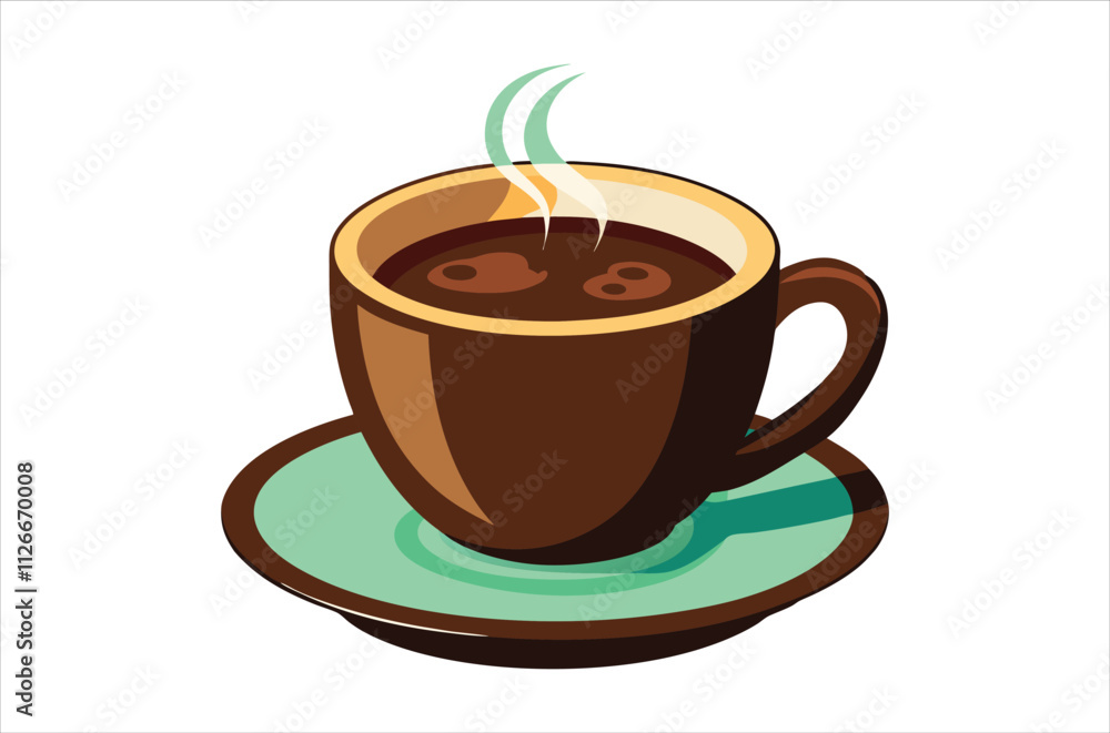 Obraz premium cup of coffee vector, icon vector illustration, cup of coffee silhouette of a cup of coffee isolated on a white background, eps, png, svg, vector,