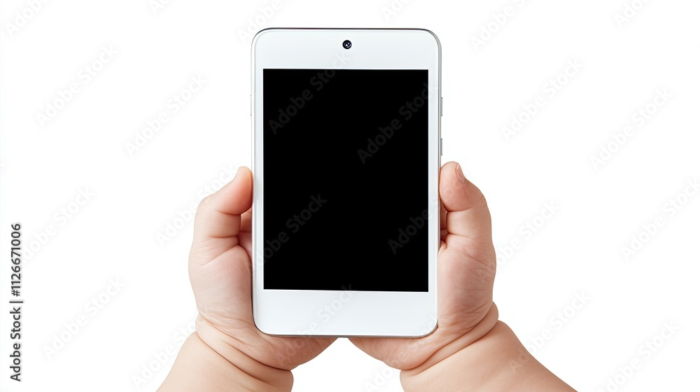 Baby hands holding a tablet. Concept of technology, childhood, and the digital age. Baby hands holding a tablet. Concept of technology, childhood, and the digital age.