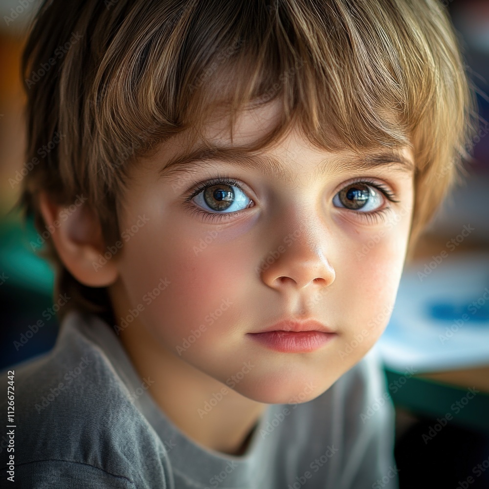 portrait of a thoughtful child with expressive eyes portrait of a thoughtful child with expressive eyes