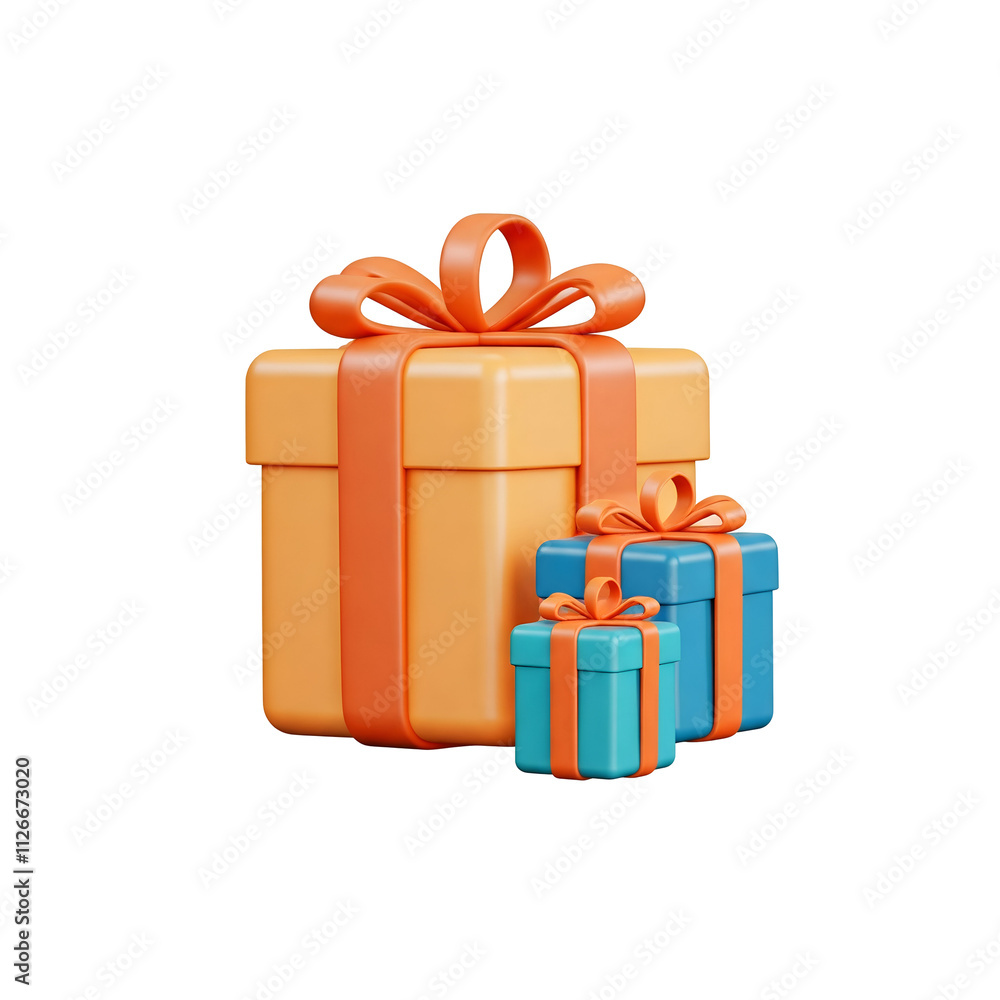 Stack of Three Wrapped Presents Icon in Varying Sizes Stack of Three Wrapped Presents Icon in Varying Sizes