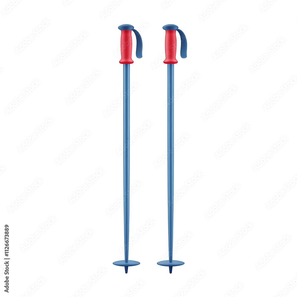 Pair of Simple Ski Poles Icon with Grips Pair of Simple Ski Poles Icon with Grips