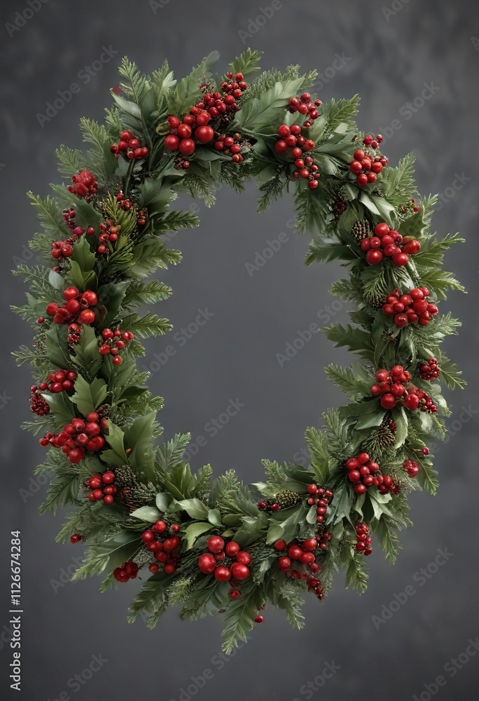 Glittering Christmas Wreath with Holly and Berries, merry ambiance, glitter christmas wreath Glittering Christmas Wreath with Holly and Berries, merry ambiance, glitter christmas wreath