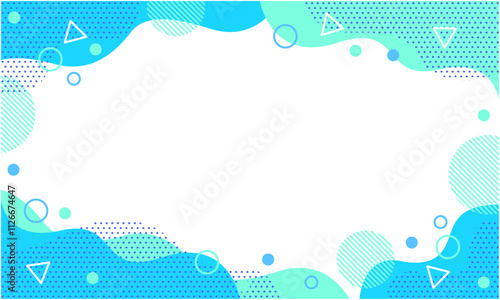 ポップな幾何学模様の背景素材 21 水色 ブルー