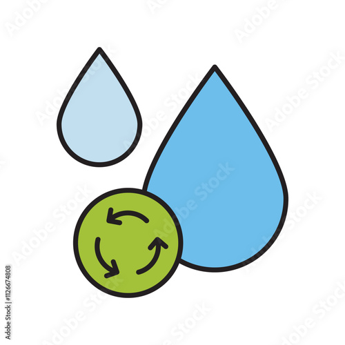 renewable resource color line icon with white background vector stock illustration