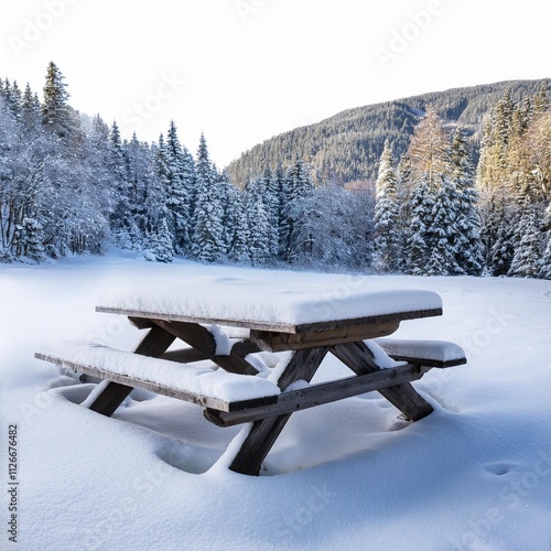 Wallpaper Mural bench in the snow Torontodigital.ca