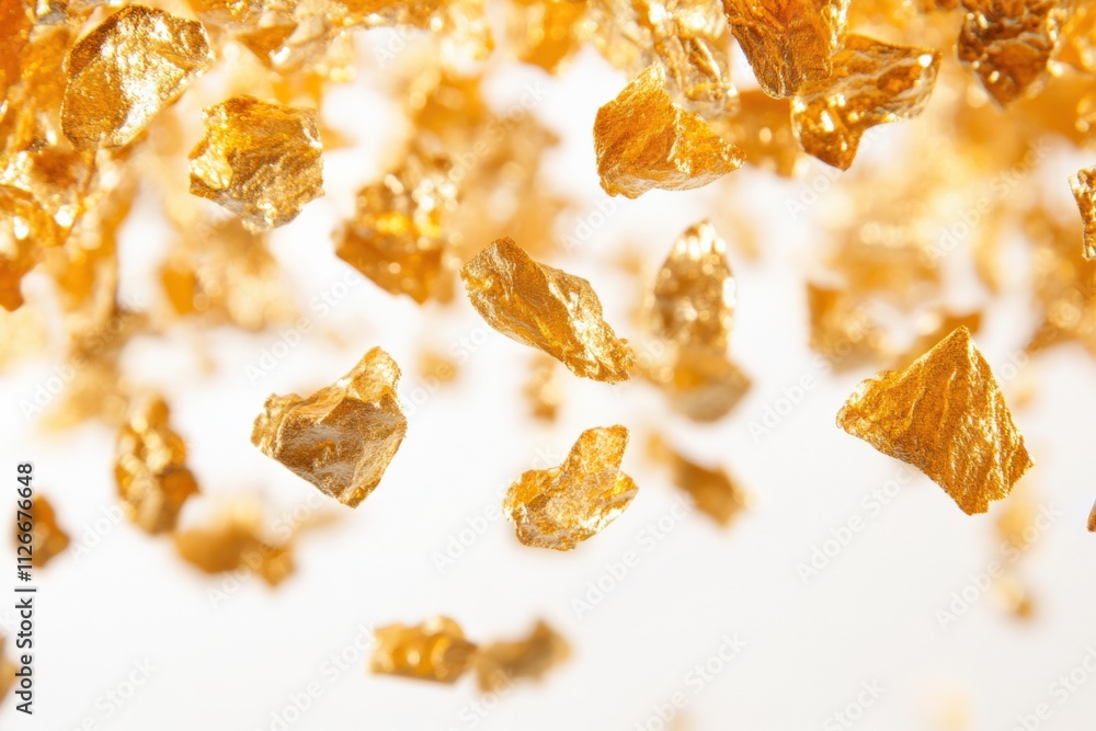 golden flakes falling against a light background golden flakes falling against a light background