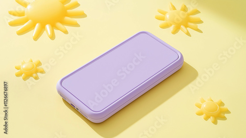 A phone case is on a yellow background with yellow flowers