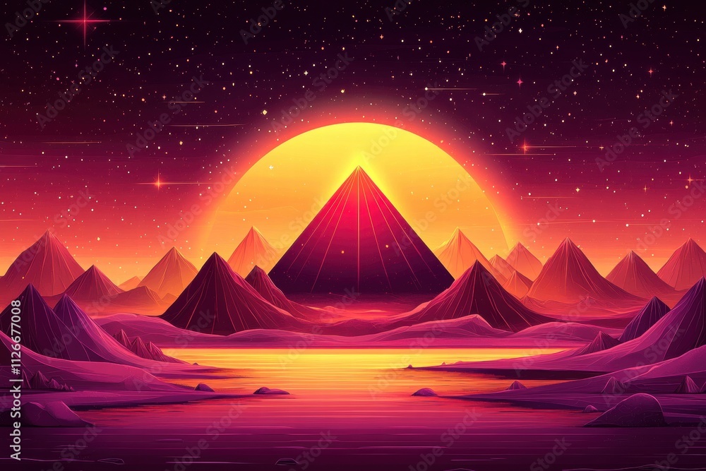 Sunset over Pyramid Mountains Sunset over Pyramid Mountains