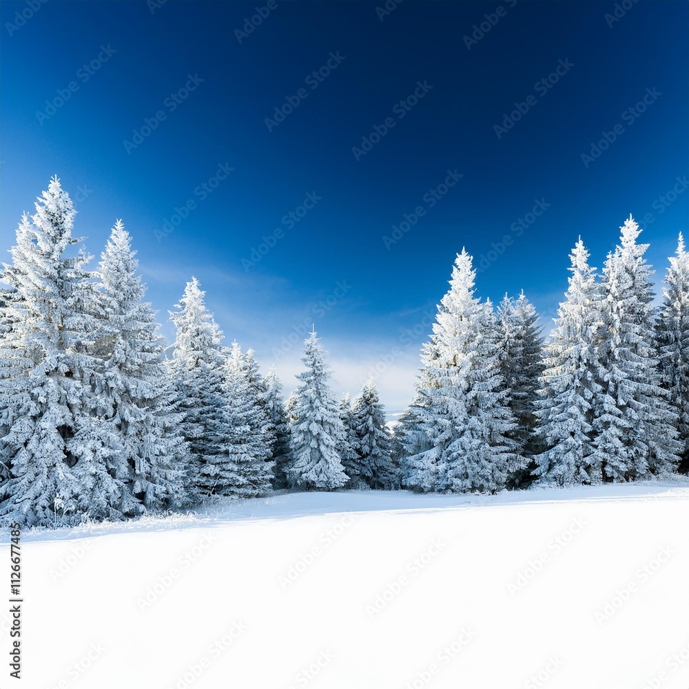 Naklejka premium winter landscape with snow