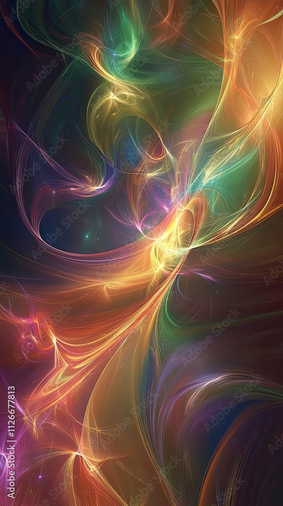 Fototapeta premium Abstract Colorful Light Swirls and Nebula Design