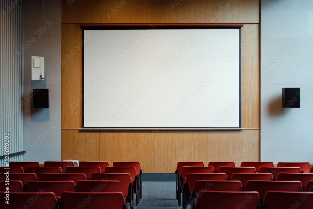 Obraz premium empty auditorium with a blank screen ready for presentation