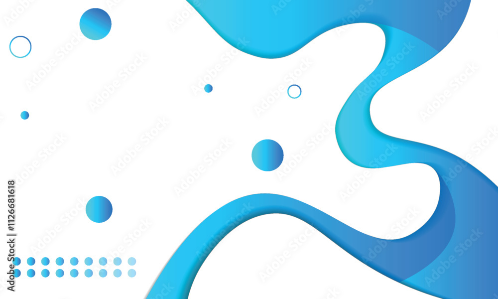 Modern graphic elements with abstract geometric shapes in white and blue background. Gradient Dynamic abstract composition Vector Illustration. Design element for banner, web, poster.