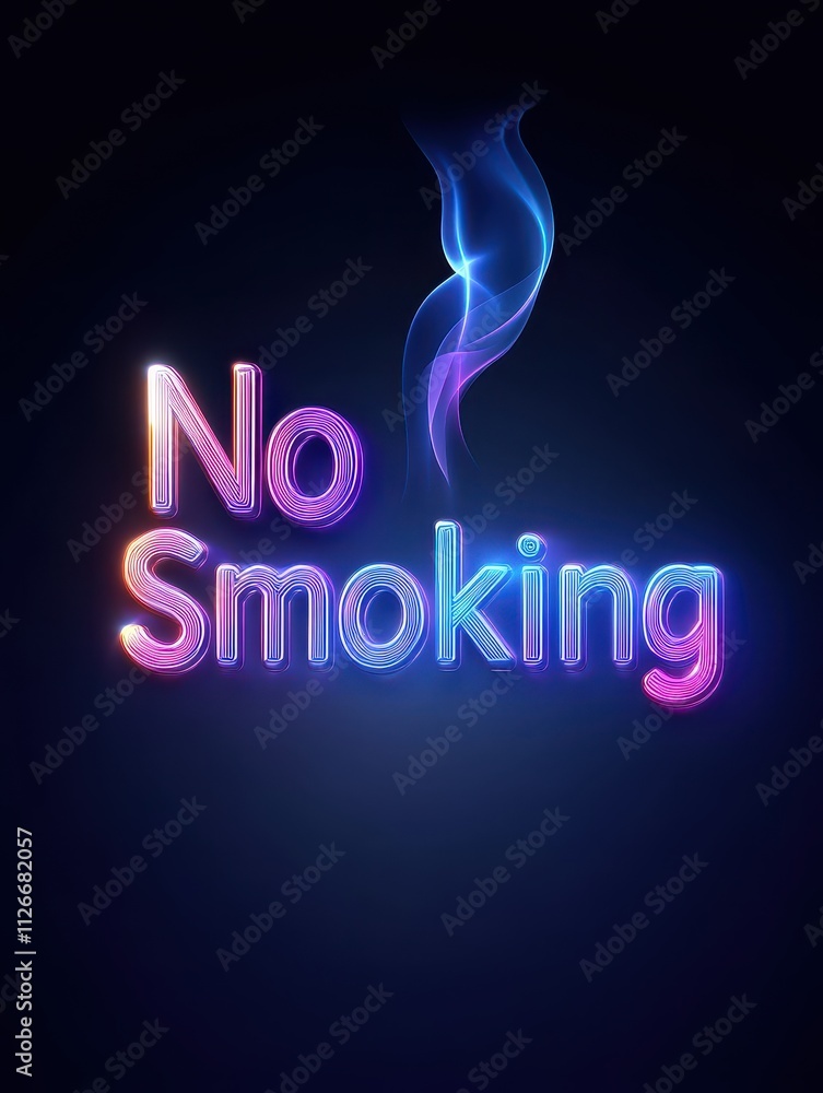 Colorful No Smoking Icon with Gradient Effect and Smoke Element Colorful No Smoking Icon with Gradient Effect and Smoke Element