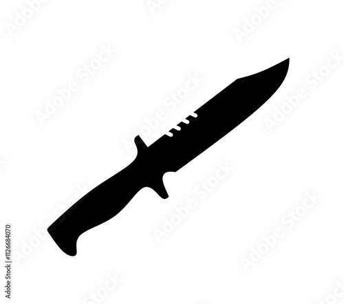 dagger icon vector on white background. hunting knife icon