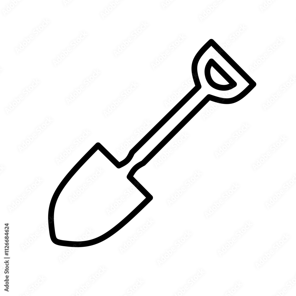 sand shovel icon vector with line design. shovel icon sand shovel icon vector with line design. shovel icon