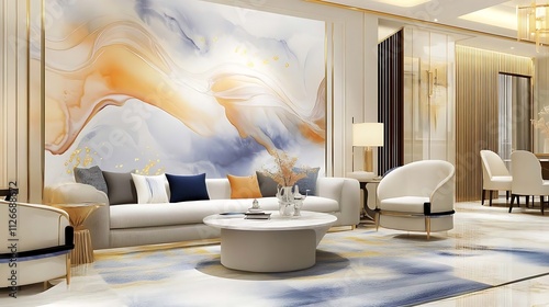 Serene Sanctuary: The Epitome of Modern Luxury & Minimalist Elegance Interior Design Inspiration,Modern Minimalist Living Room,A Modern Living Space with Artistic Flair