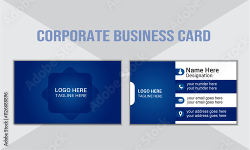 Creative modern name card and clean corporate blue business card design template