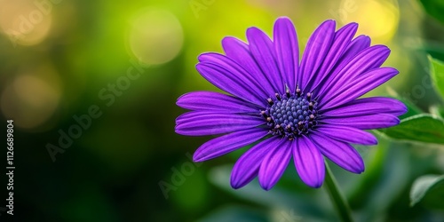 Vibrant purple flower complemented by a lush green stem, showcasing the beauty of nature s colors in perfect harmony with the purple flower and its captivating green stem.