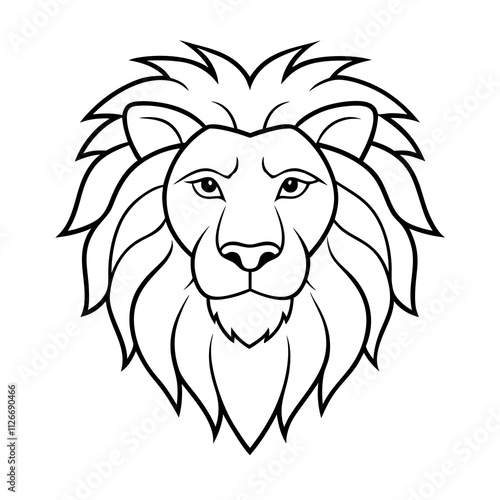  Lion Head Line Art Vector Design