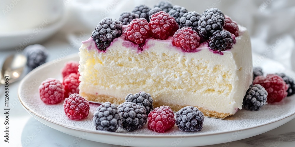 Delicious vanilla ice cream cake paired with frozen berries, creating a delightful dessert experience. This vanilla ice cream cake is perfect for any occasion, showcasing the rich flavor of vanilla. Delicious vanilla ice cream cake paired with frozen berries, creating a delightful dessert experience. This vanilla ice cream cake is perfect for any occasion, showcasing the rich flavor of vanilla.
