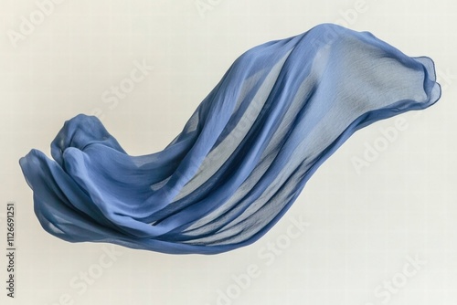 Flowing Blue Fabric Drape