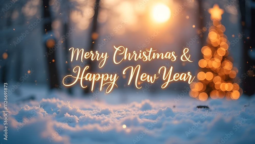 Naklejka premium Christmas greeting card English text