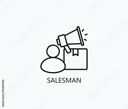 Salesman Vector, Icon Or Logo Sign Symbol Illustration 