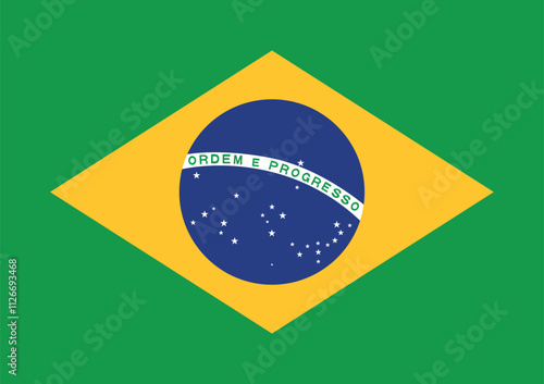 Vector Brazil National Flag icon. Flag design of Brazil.